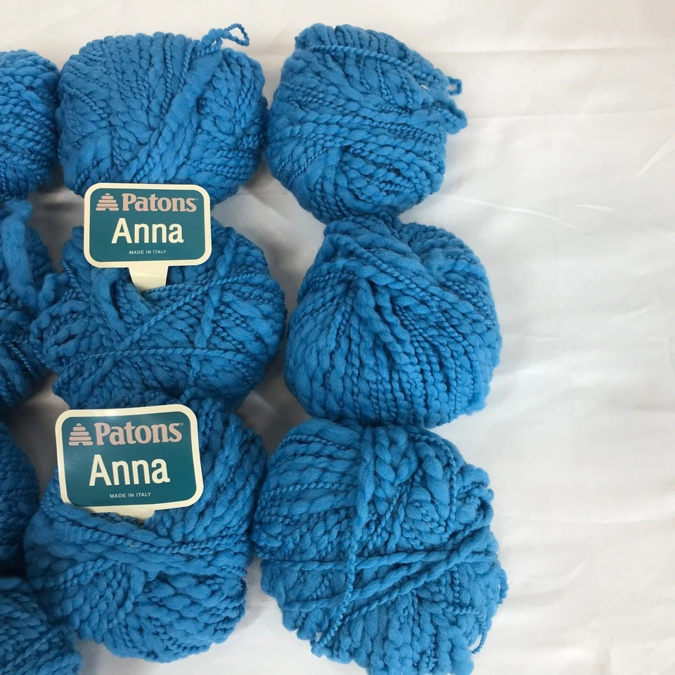 Patons Anna 97% Lana Hilo 50g 54 Yardas Azul Mar Hecho en Italia Tejer Crochet Foto 4 de 4