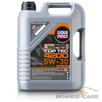 5 L LITER LIQUI MOLY TOP TEC 4200 5W-30 MOTORÖL MOTOREN-ÖL 31732864