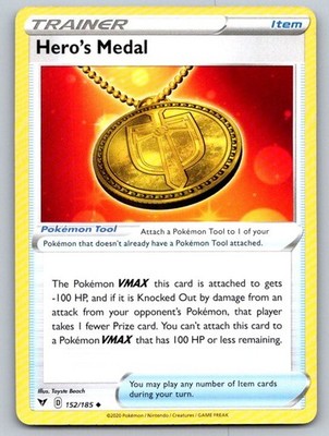 Hero's Medal 152/185 Uncommon Vivid Voltage Pokemon Near Mint