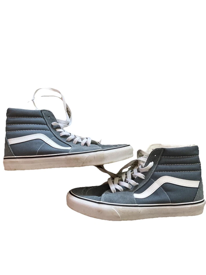 Zapatillas altas Vans Sk8-Hi, gris/blanco, unisex, para hombre 9,5 Foto 3 de 4