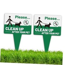 2 Pack Please Clean Up After Your Dog Signs Double Sided Yard Sign with
