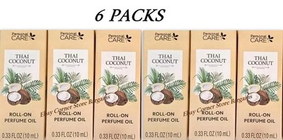 6 Thai Coconut Roll-On Perfume Oil 0.33 oz Each   Personal Care   NEW