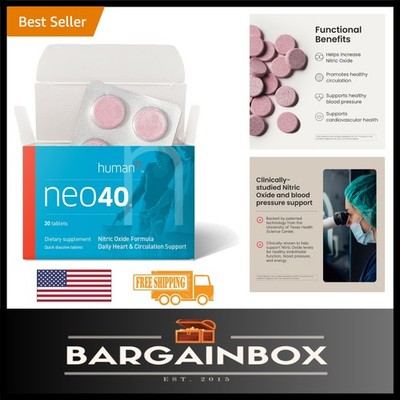 Sugar-Free Neo40 Nitric Oxide for Heart & Blood Circulation   30 Fruity Tablets