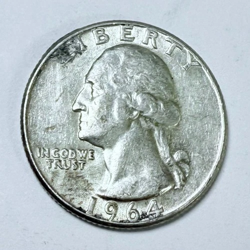1964 Washington Quarter 90% Silver Extra Fine Details #4363