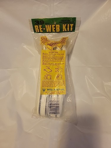 Wellington RE-WEB KIT 39 Feet Lawn Chair Grey/White/Black 2 1/4" NOS NEW Vintage - Afbeelding 2 van 4
