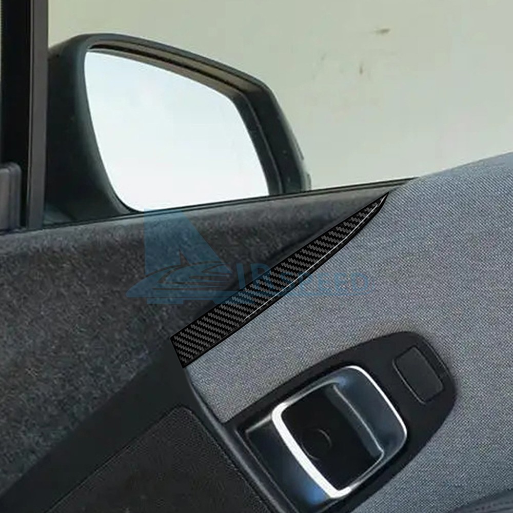 Car Door Decorative Strip Stickers For BMW i3 2013-2022 Black Real Carbon Fiber