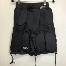 STX Padded Lacrosse Youth Goalie Pants MD/L Shorts Black Mesh Draw String