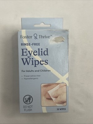 Foster & Thrive Rinse Free Eyelid Wipes / Lid Scrub 30ct