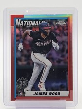 JAMES WOOD 2025 TOPPS CHROME 1990 35TH ROOKIE REFRACTOR NATIONALS RC Q5677