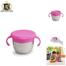 Elegant 9oz Pink Stainless Steel Snack Container for Toddlers - Easy Clean  Use