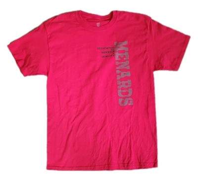 Menards T-Shirt Men L Large Red Short Sleeve Hanes Tagless
