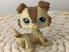 petshop authentic LPS Chien Colley Collie Dog #2210 Rare hasbro
