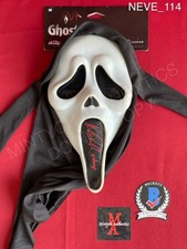 Neve Campbell autographed signed Ghost Face mask Beckett COA Scream Sidney