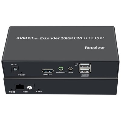 Single Mode HDMI KVM Extender to Fiber Transceiver Support USB Mouse Keyboard
