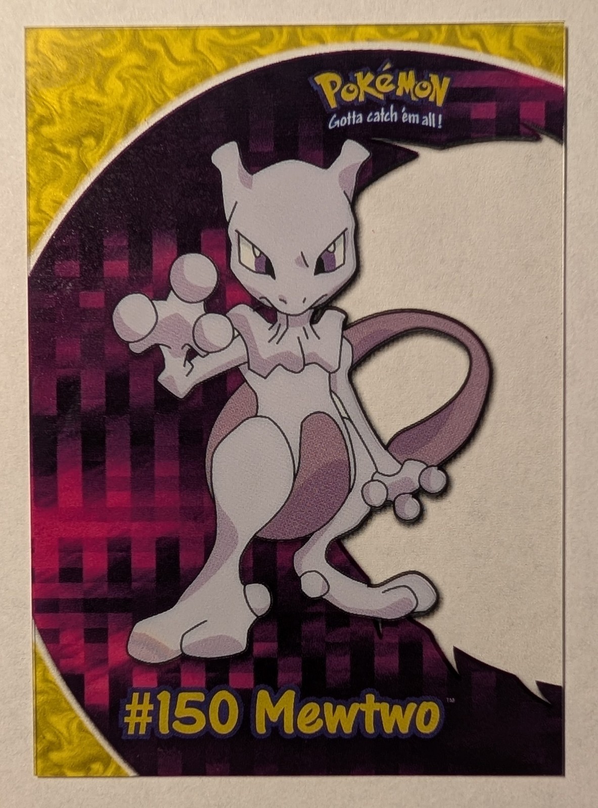 2000 Topps Pokémon TV Animation Mewtwo #150 PC5 Clear Card | Blue Label, NM