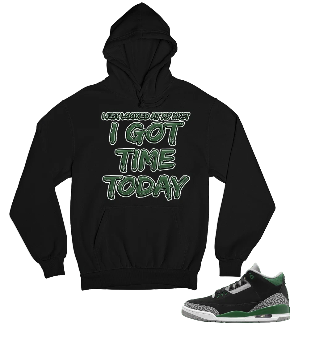 pine green 3 hoodie