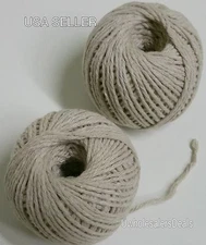 2 Rolls Cotton Twine White Natural Strings 165 feet each roll