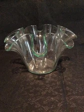 Glass Tulip Shape Candy Dish Vase - Green Color
