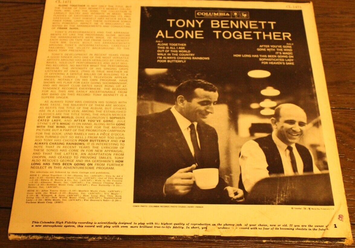 Alone Together Tony Bennett vinyl