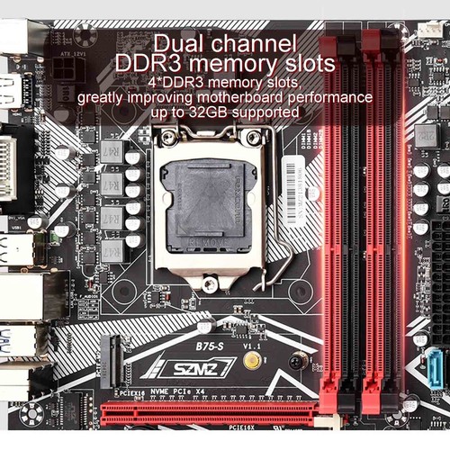 B75-S Motherboard LGA 1155 Support 4*DDR3 USB3.0 SATA3 NVME WIFI Bluetooth RA - Picture 5 of 9