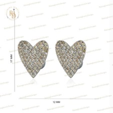 925 Silver Heart Stud Earrings Natural Diamond Heart Stud Earrings Women Jewelry