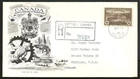Canada 1946 14c St Moritz Power Station cacheted registered FDC to USA