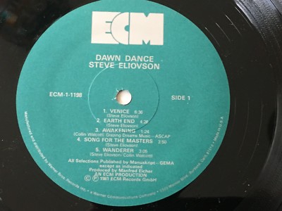 STEVE ELIOVSON & COLIN WALCOTT - Dawn Dance ~ ECM 1198 [Recorded