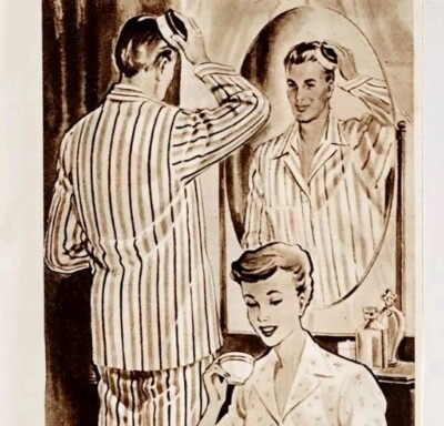 1951 London Tailored Pajamas By Bonsoir Advertisement Sphere UK Silvro E91C