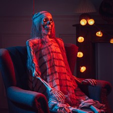 Full Size Skeleton Poseable Hanging Halloween Party Prop Haunted House Decoratio