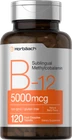B12 Sublingual Methylcobalamin | 5000mcg | 120 Dissolvable Tablets | by Horbaach