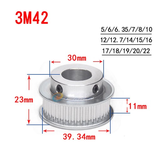 HTD-3M 12T-44T Timing Belt Pulley Pitch 3mm With Step Drive Pulleys Width 11mm - Picture 31 of 32