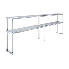 12 in. x 96 in. AmGood Stainless Steel Double Deck Over Shelf