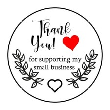 30 THANK YOU FOR SUPPORTING MY SMALL BUSINESS ENVELOPE SEALS LABELS STICKERS