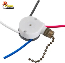 Ceiling Fan Switch Zing Ear Ze-208S E89885 with 4 Pre-Installed Wires 3 Speed 4 