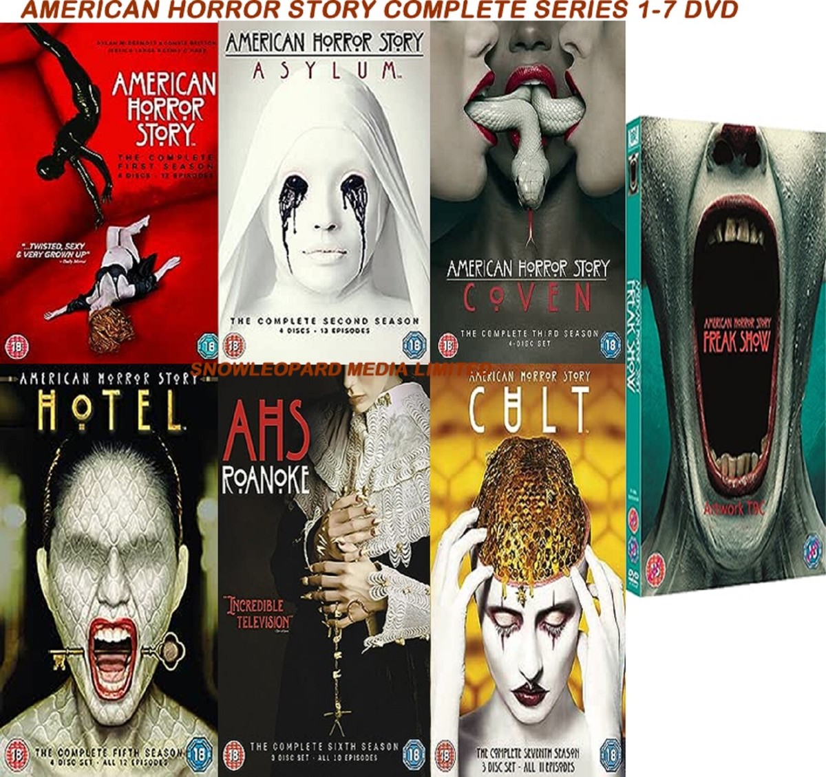 AMERICAN HORROR STORY COMPLETE SERIES 1-7 DVD Seasons