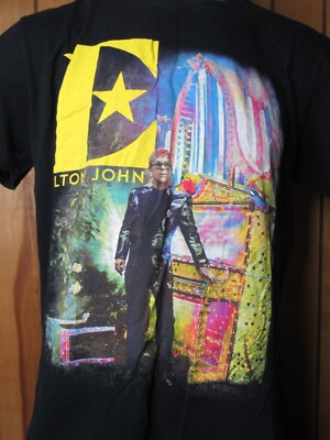 Elton John Farewell Yellow Brick Road Tour Concert 2018 T -Shirt - Black - Large