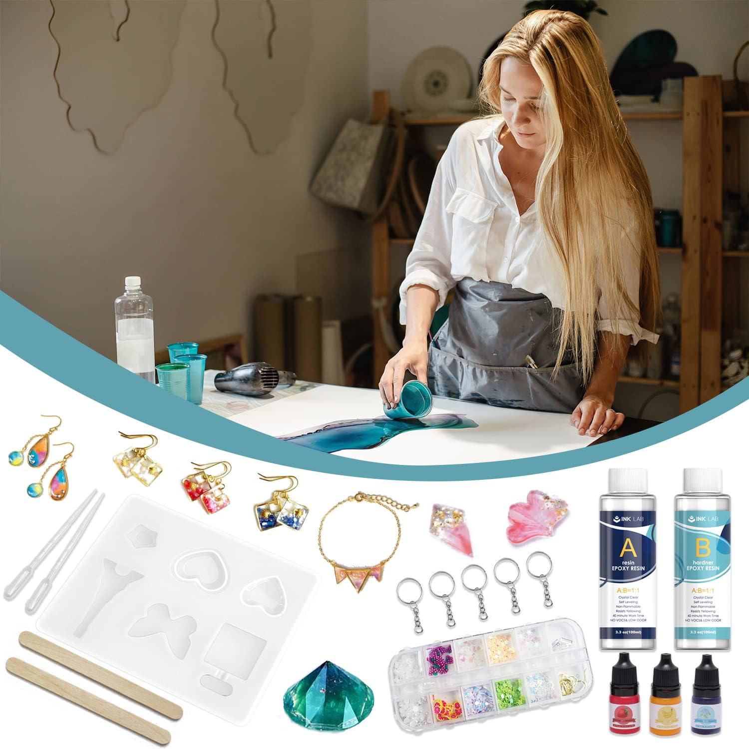 Epoxy Resin Kit for Beginners Epoxy Resin Jewellery Making Starter Kit