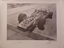 Mario Andretti Signed Print by Michael Savage STP Indy Car 129/350 with COA  
