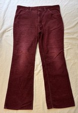 Vtg 70-80s Wrangler Corduroy Pants Women  s 37x31 Bootcut Western Maroon