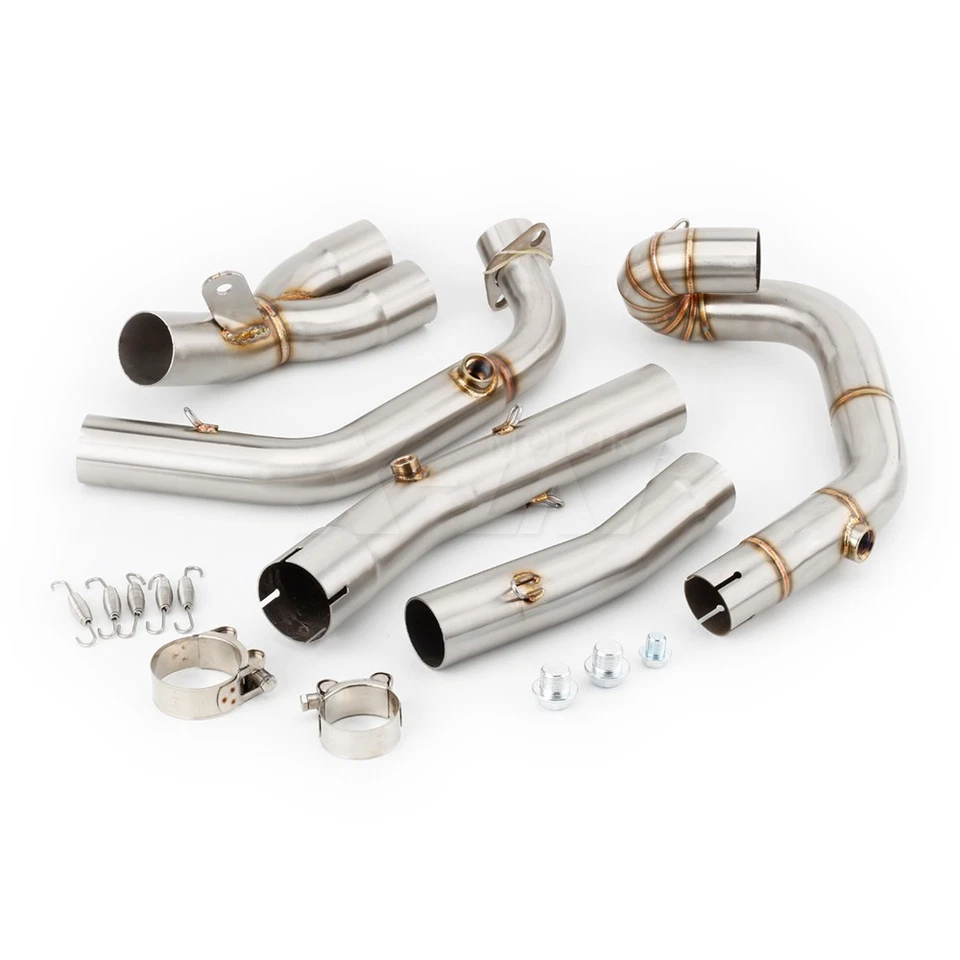 For Suzuki SV650 / S 2003-2015 Exhaust Header Link Pipe Black Muffler Tips Foto 3 de 4