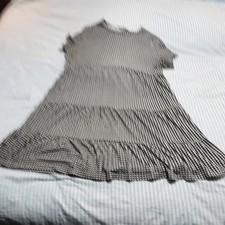 Black & White Gingham Sleeveless Dress With Pockets By LOFT size L