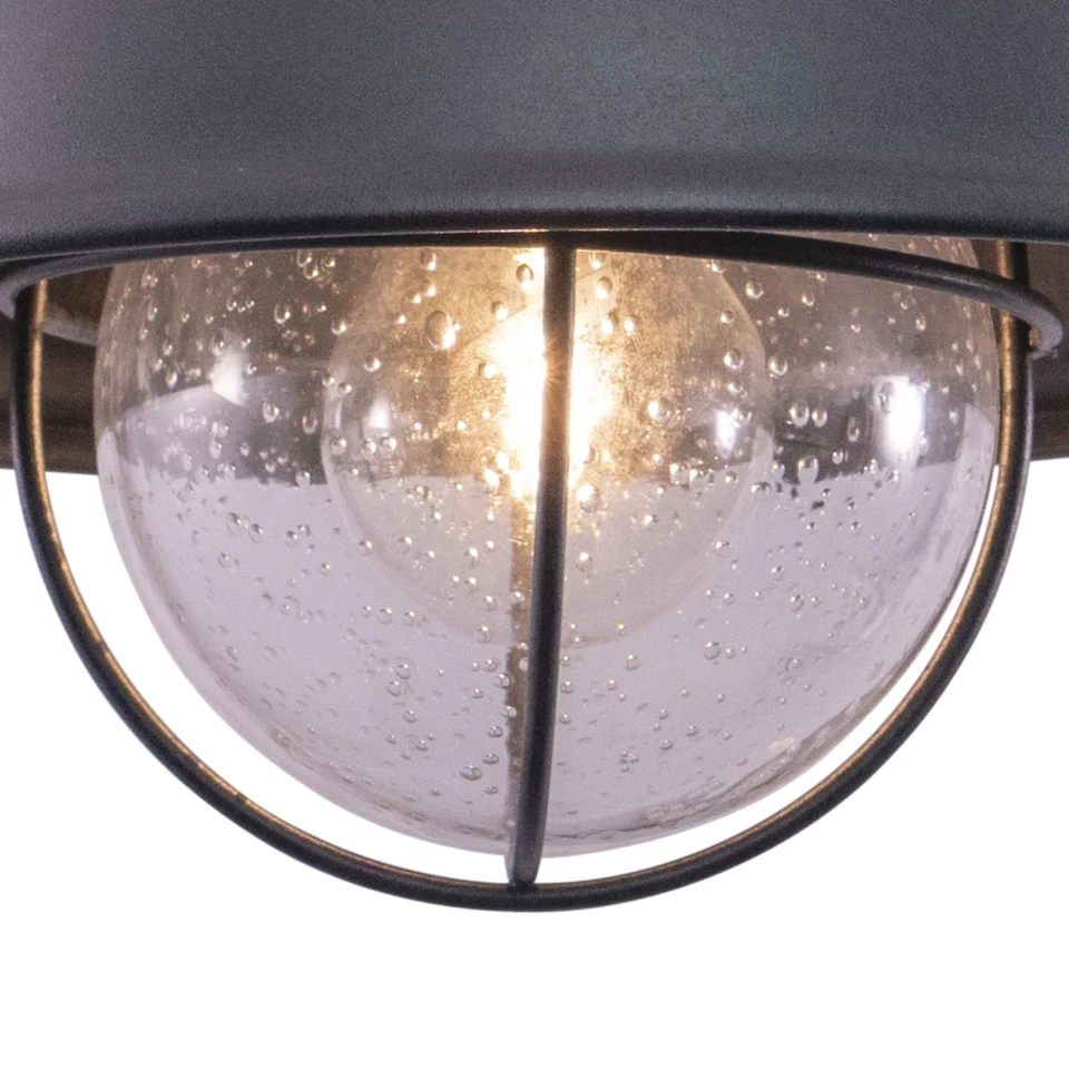 Vaxcel Lighting T0142 Harwich 1 Light Flush Mount Outdoor Ceiling - Black - Image 2 of 4