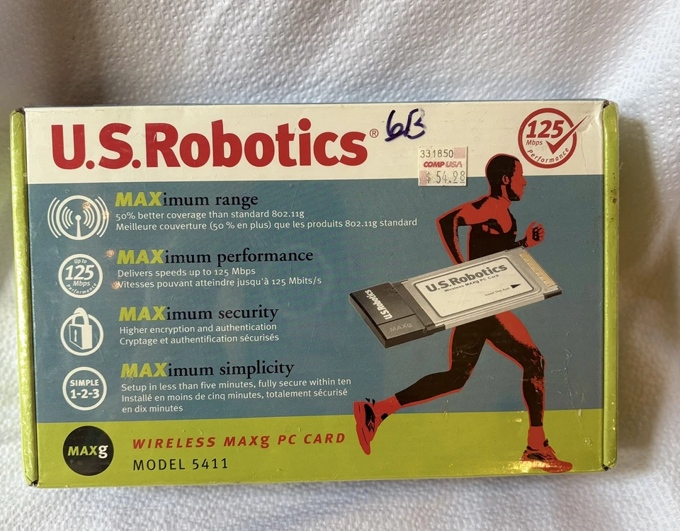 U.S. Robotics Wireless Maxg PC Card Model 5411 Factory Sealed. #0235 - Image 2 of 4
