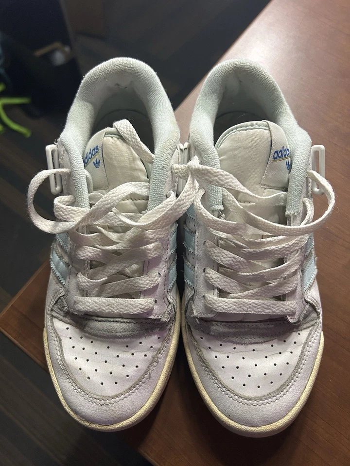 Zapatillas bajas Adidas Forum para niños azul/blanco, talla 3,5 Foto 4 de 4