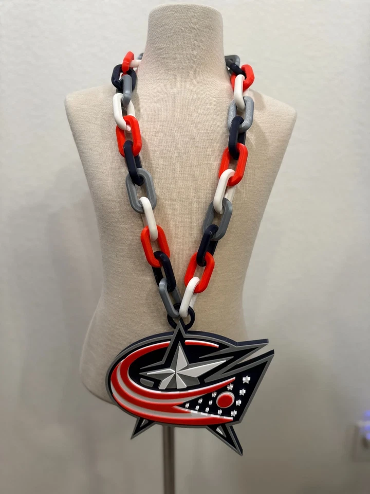 Colar oversized Columbus Blue Jackets, corrente de ventilador "5ª linha" - Imagem 2 de 3