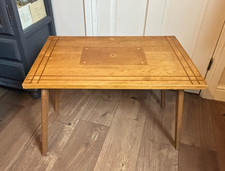 Folding Wooden Table with Inlay  26.5" x 17.25" by 19" Tall