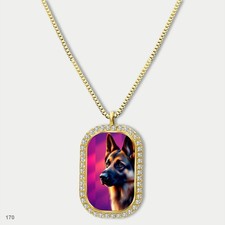 Stunning Cute German Shepherd Dog Breed Fashion Pendant Necklace Chain Printed D