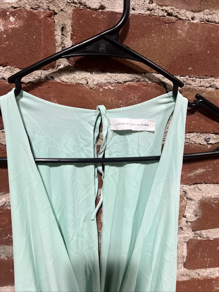 John Kloss for Cira Camisón Años 70 Pequeño Verde Nylon Lencería Vestido Largo Foto 2 de 4