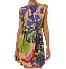 Farm Rio Anthropologie Size S Macaw Jungle T-Shirt Mini Dress Organic Cotton