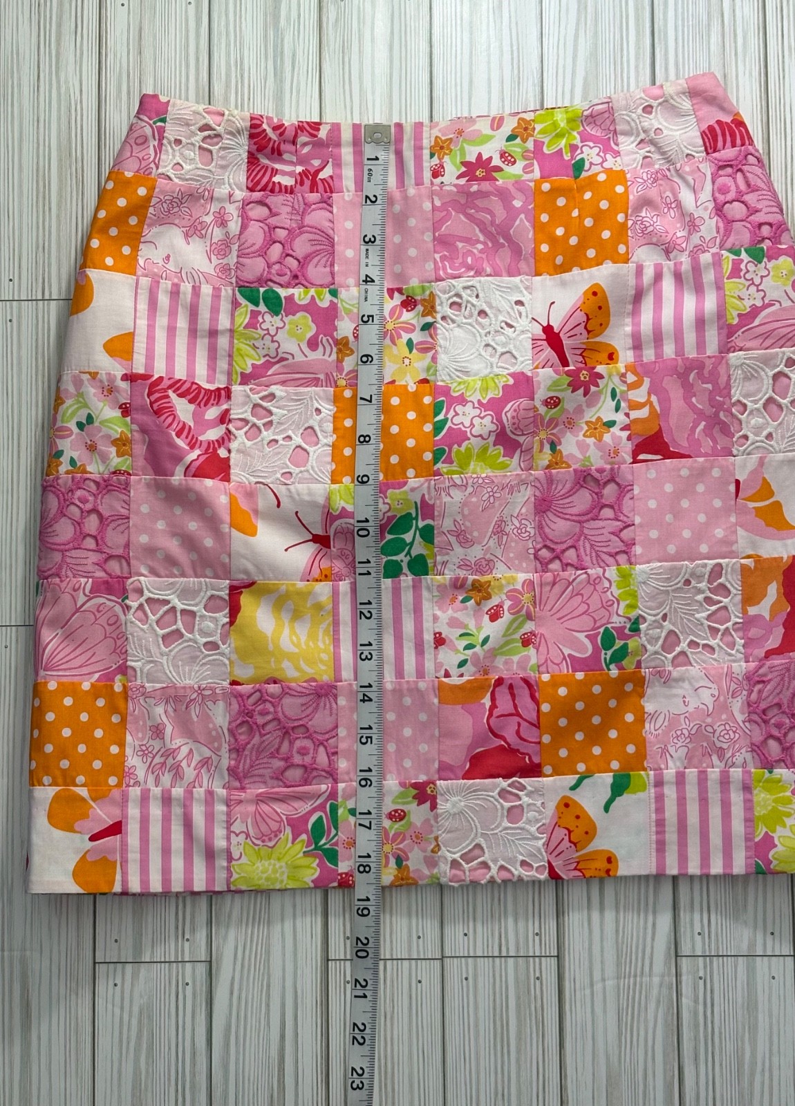Lilly Pulitzer Pink Mixed Patchwork Lined Skirt S… - image 11